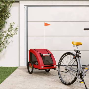 Red Pet Bike Trailer - Durable Oxford Fabric & Iron Design