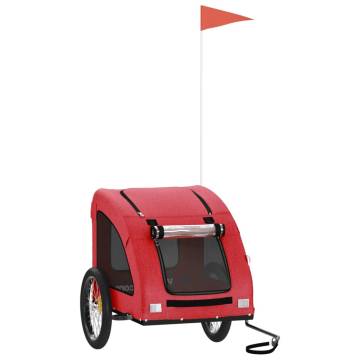 Red Pet Bike Trailer - Durable Oxford Fabric & Iron Design