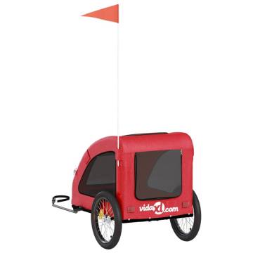 Red Pet Bike Trailer - Durable Oxford Fabric & Iron Design