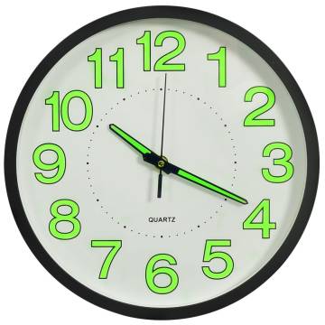 Luminous Wall Clock Black 30 cm - Stylish & Functional