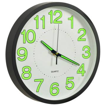 Luminous Wall Clock Black 30 cm - Stylish & Functional