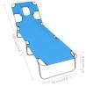 Folding Sun Lounger with Head Cushion - Turquoise Blue