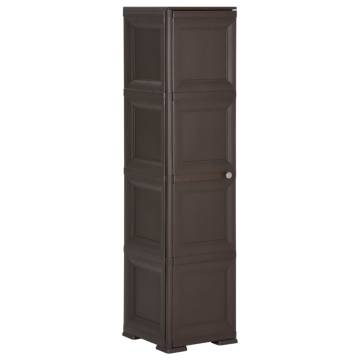 Plastic Cabinet 40x43x164 cm - Wood Design Brown | HiPoMarket