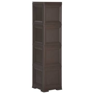 Plastic Cabinet 40x43x164 cm - Wood Design Brown | HiPoMarket