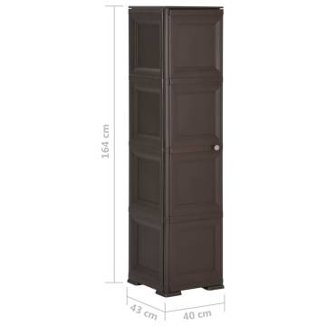 Plastic Cabinet 40x43x164 cm - Wood Design Brown | HiPoMarket