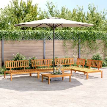 5 Piece Solid Wood Acacia Garden Pallet Sofa Set | Hipomarket