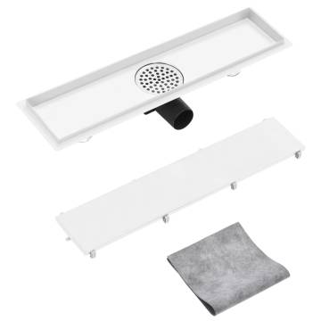 Stylish Shower Drain 53x14 cm Stainless Steel - 2-in-1 Cover