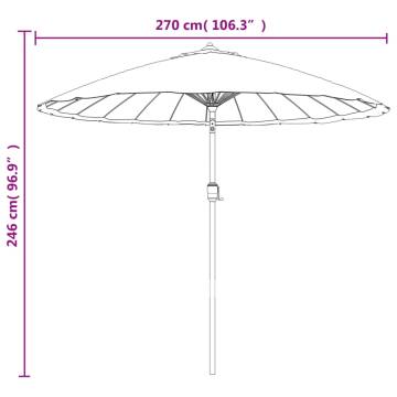 Outdoor Parasol with Aluminium Pole - 270 cm Taupe | HipoMarket