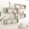 Wall Cube Shelf 4 pcs Sonoma Oak 100x15x30 cm Engineered Wood Colour sonoma oak Size 100 x 15 x 30 cm Quantity in Package 4 Number of Pieces 1 