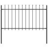 Garden Fence with Spear Top Steel 1.7x1 m Black Colour black Quantity in Package 1 Length 1.8 m Height 1 m 