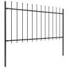 Garden Fence with Spear Top Steel 1.7x1 m Black - Hipomarket