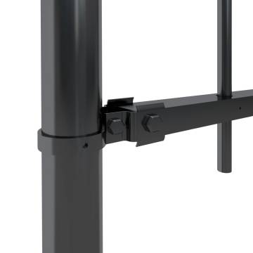 Garden Fence with Spear Top Steel 1.7x1 m Black - Hipomarket