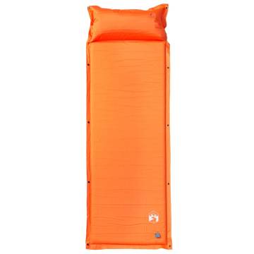 Self Inflating Camping Mattress with Pillow - 1-Person Orange