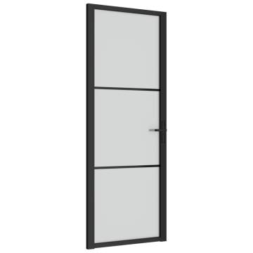 Modern Black Matt Glass Interior Door - 76x201.5 cm