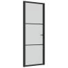 Modern Black Matt Glass Interior Door - 76x201.5 cm