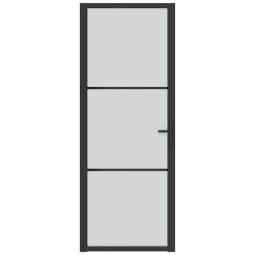 Modern Black Matt Glass Interior Door - 76x201.5 cm