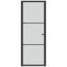 Modern Black Matt Glass Interior Door - 76x201.5 cm