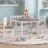 4 Piece Children Table and Chair Set White and Grey MDF Colour white and grey Model with bench 