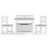 4 Piece Children Table & Chair Set - White & Grey MDF