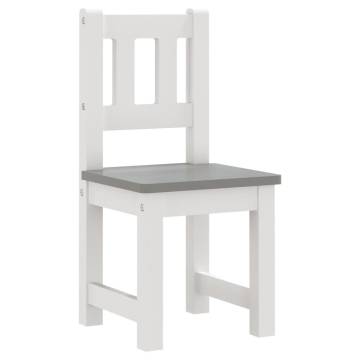 4 Piece Children Table & Chair Set - White & Grey MDF