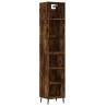 Elegant Highboard in Smoked Oak - 34.5x32.5x180 cm