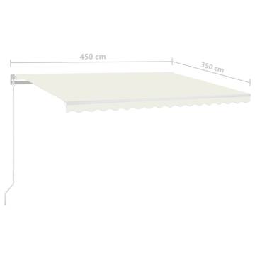 Manual Retractable Awning with LED - Cream 450x350 cm