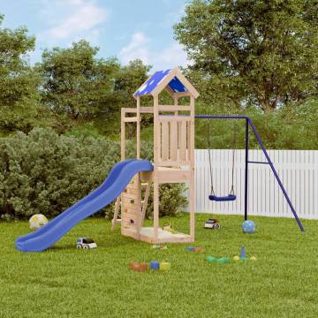 Outdoor Playset Solid Wood Pine | Fun for Kids in Garden