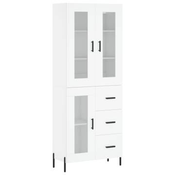 Stylish Highboard White 69.5x34x180 cm - Durable Storage Solution