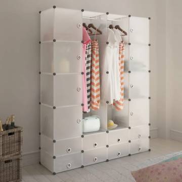 Stylish Modular Cabinet with 18 Compartments - White