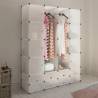 Stylish Modular Cabinet with 18 Compartments - White