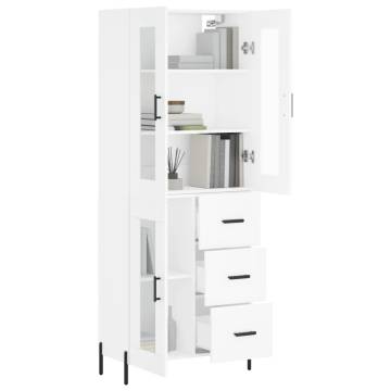 Stylish Highboard White 69.5x34x180 cm - Durable Storage Solution