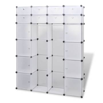 Stylish Modular Cabinet with 18 Compartments - White