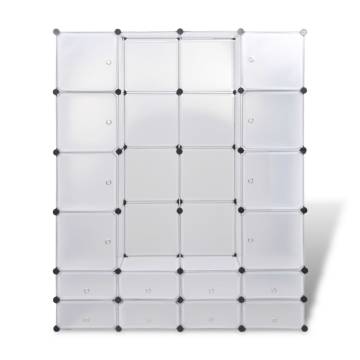 Stylish Modular Cabinet with 18 Compartments - White