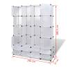 Stylish Modular Cabinet with 18 Compartments - White