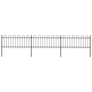 Garden Fence with Hoop Top Steel 5.1x0.8m - Elegant & Durable