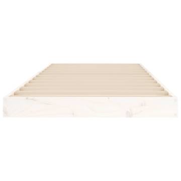 White Bed Frame 75x190 cm - Small Single Solid Pine Wood