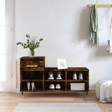 Shoe Cabinet Smoked Oak - Stylish Storage Solution