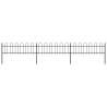 Stylish Garden Fence with Hoop Top - 5.1x0.6m Black Steel