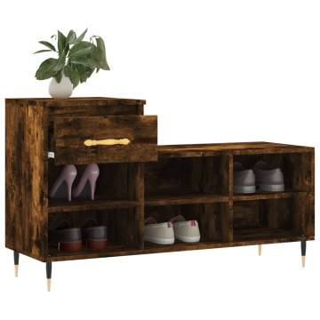 Shoe Cabinet Smoked Oak - Stylish Storage Solution