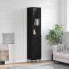 Stylish Highboard Black 34.5x34x180 cm - Engineered Wood