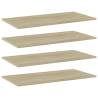 Bookshelf Boards 4 pcs Sonoma Oak 80x40x1.5 cm Engineered Wood Colour sonoma oak Size 80 x 40 x 1.5 cm Quantity in Package 4 