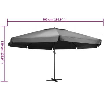 Outdoor Parasol with Aluminium Pole 600 cm - Anthracite