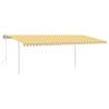 Manual Retractable Awning with LED - Yellow & White, 6x3.5m