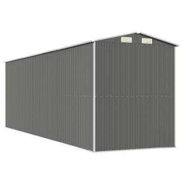 Light Grey Garden Shed - Galvanised Steel, 192x606x223 cm