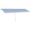 Freestanding Manual Retractable Awning 600x350 cm - Blue/White