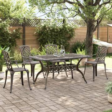 5 Piece Garden Dining Set - Bronze Cast Aluminium | HipoMarket