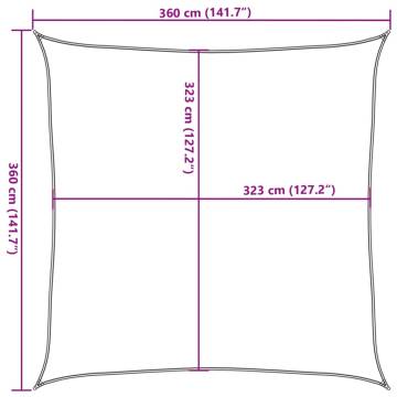 Light Grey Sun Shade Sail 3.6x3.6m | UV & Water Resistant