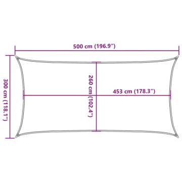 Light Grey Sun Shade Sail 5x3m | UV & Water-Resistant