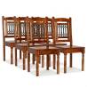 Dining Chairs 6 pcs Solid Wood with Sheesham Finish Classic Quantity in Package 6 