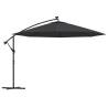 Cantilever Umbrella with LED Lights Black 350 cm - Hipomarket